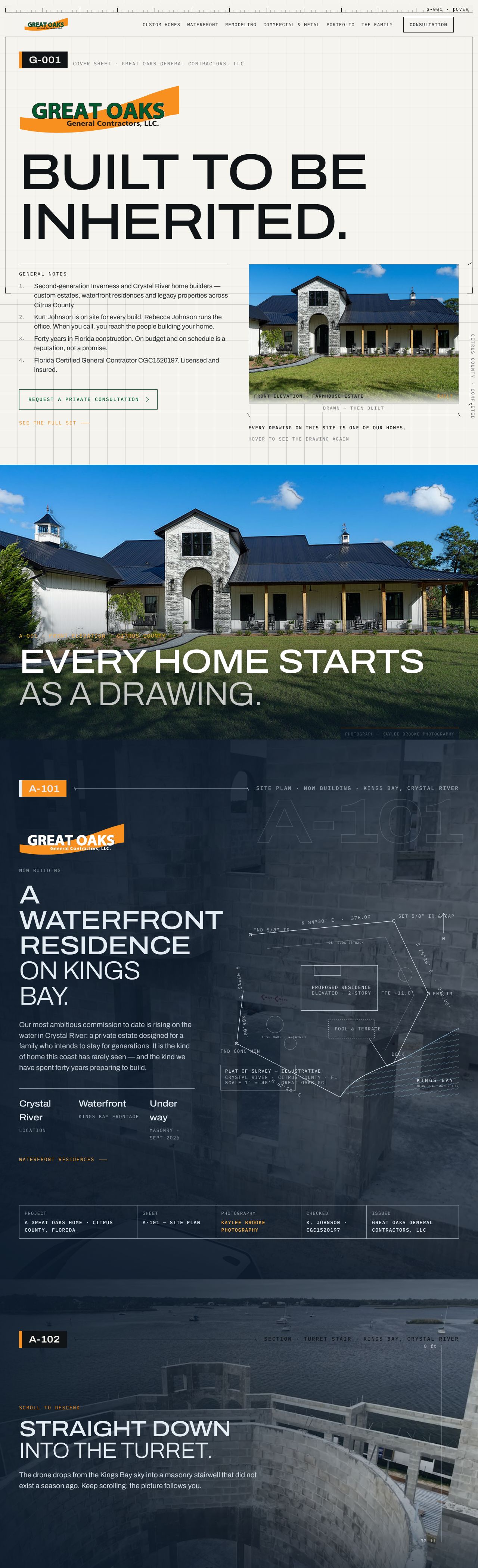 Great Oaks General Contractors website