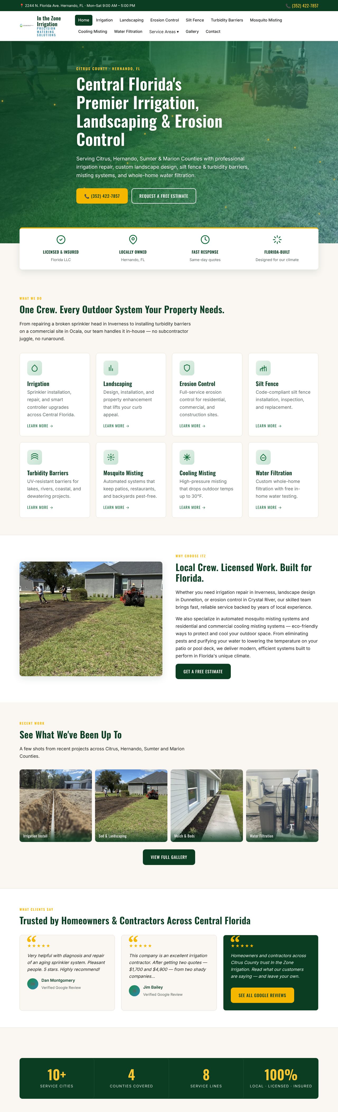In the Zone Irrigation website