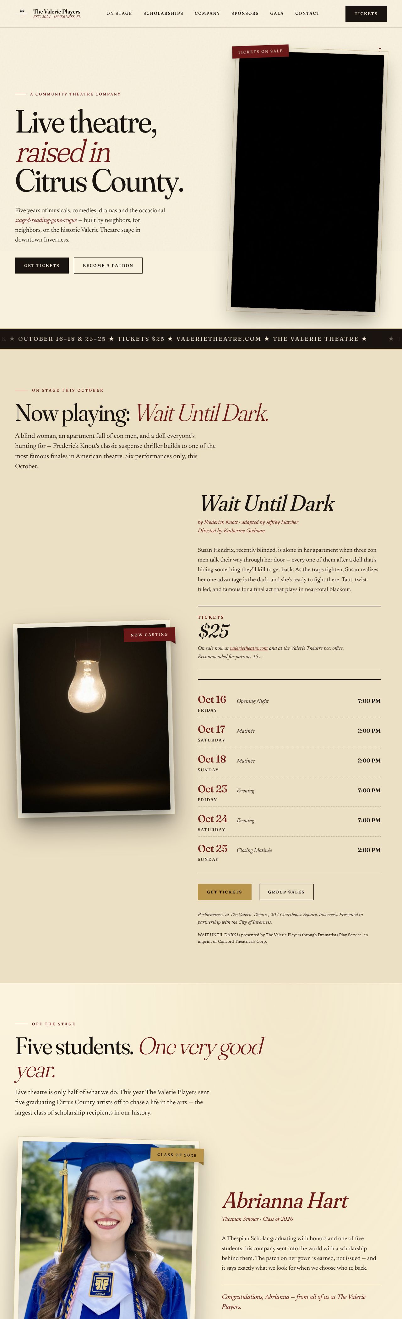 The Valerie Players website
